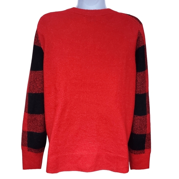 Old Navy plaid long-sleeve sweater with side slits / Women's XL Extra-Large - Picture 6 of 8